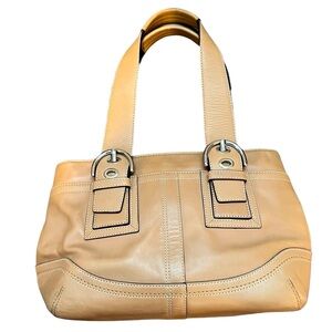 Vintage Coach SoHo Tan Leather Satchel Handbag